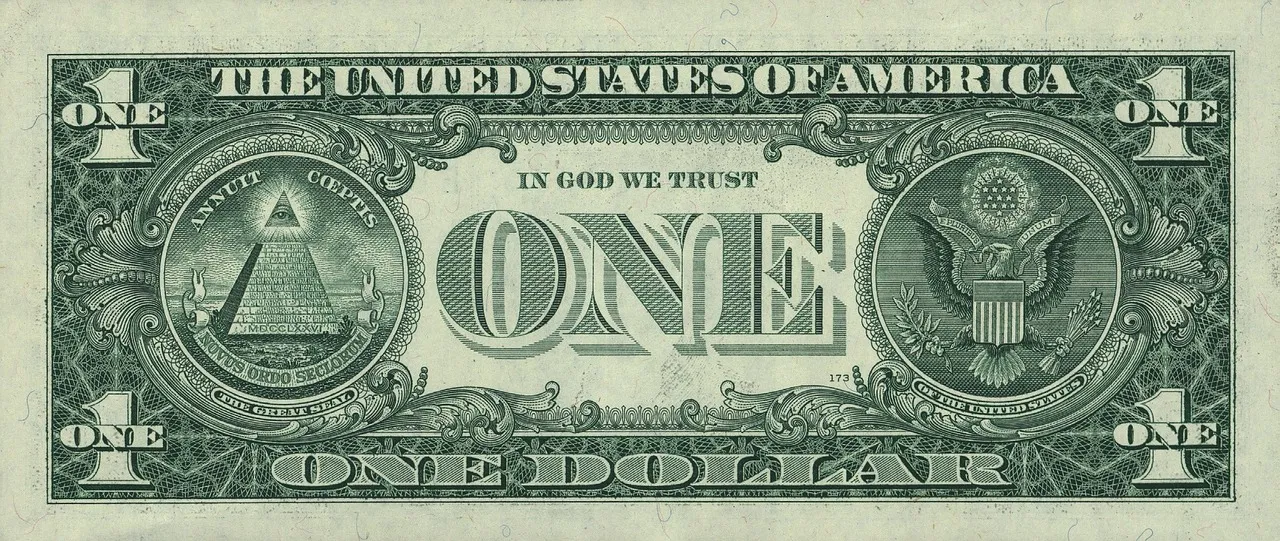 dollar, bank note, united states, 1 dollar